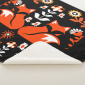 Fox Nordic Scandinavian Folk Art Sherpa Deken (3/4)