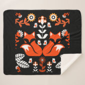 Fox Nordic Scandinavian Folk Art Sherpa Deken (Voorkant (horizontaal))
