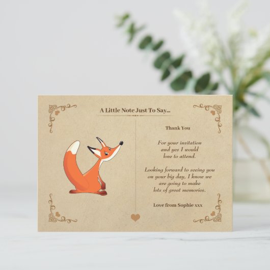  Fox Note Kaart (Staand voorkant)