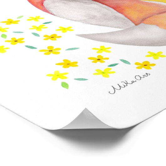 Fox Nursery Art Print Fox Nursery Decor Poster (Hoek)