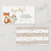 Fox Oh Boy Herfst Pumpkin Baby shower Diaper Raffl Informatiekaartje (Voorkant / Achterkant)