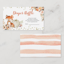 Fox Oh Girl Herfst Pumpkin Baby shower Diaper Raff Informatiekaartje