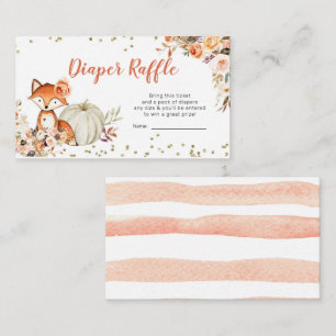 Fox Oh Girl Herfst Pumpkin Baby shower Diaper Raff Informatiekaartje