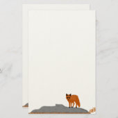 🦊 Fox on the Rock Correspondence Paper Briefpapier (Voorkant / Achterkant)