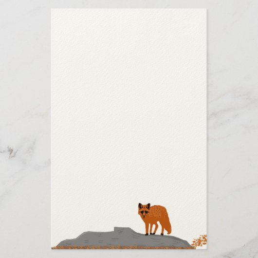 🦊 Fox on the Rock Correspondence Paper Briefpapier (Voorkant)