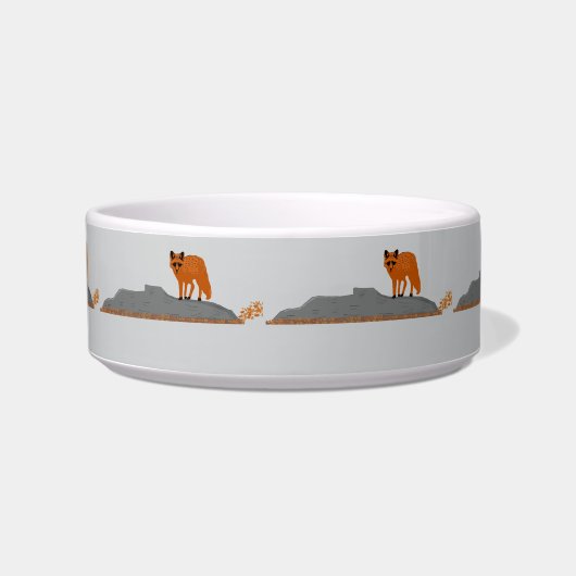 🦊 Fox on the Rock Pet Bowl Voerbakje (Voorkant)
