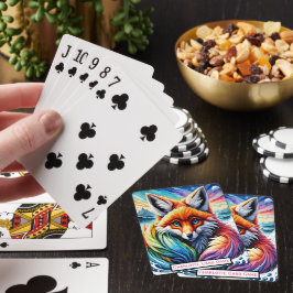 Fox Onder Moonlight Monogram Kinder Match Game Pokerkaarten