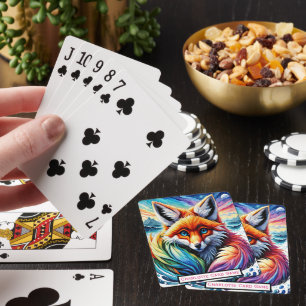 Fox Onder Moonlight Monogram Kinder Match Game Pokerkaarten