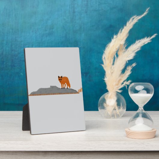 🦊 Fox op de rots Tafel Plaquette - Bureau Decorat Fotoplaat (Zijkant)