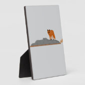 🦊 Fox op de rots Tafel Plaquette - Bureau Decorat Fotoplaat (Zijkant)