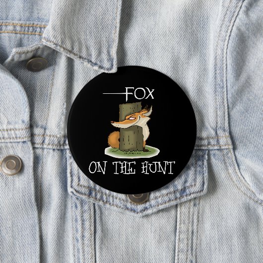 Fox op de tante ronde button 4,0 cm (In situ)