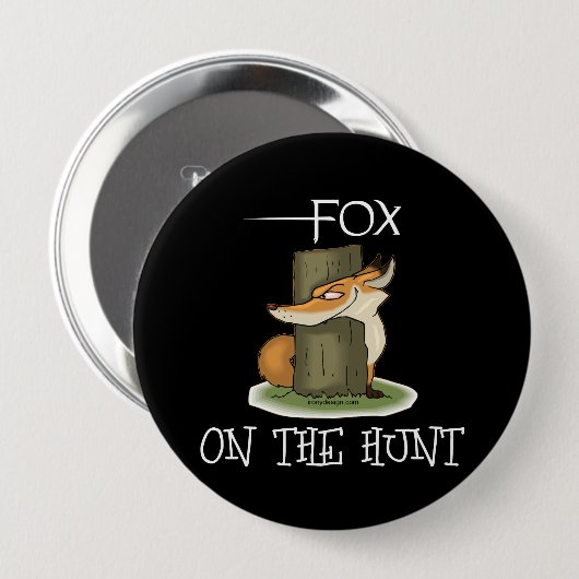 Fox op de tante ronde button 4,0 cm (Voorkant /achterkant)