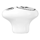 Fox op een Bike Keramische Knop (Zijkant)