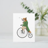 Fox op fiets briefkaart (Staand voorkant)
