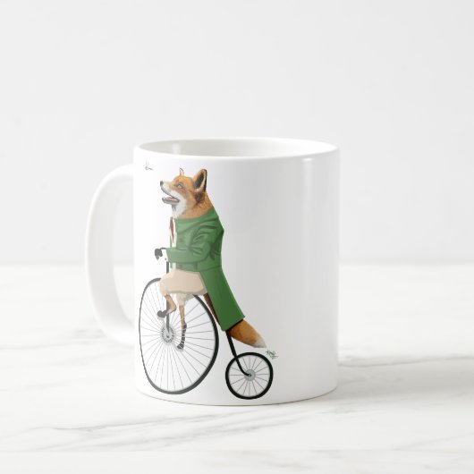Fox op fiets koffiemok (Voorkant links)