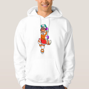 Fox op ijshockey met ijshockeystick hoodie