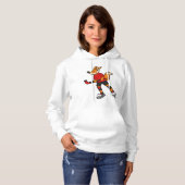 Fox op ijshockey met ijshockeystick hoodie (Voorkant volledig)