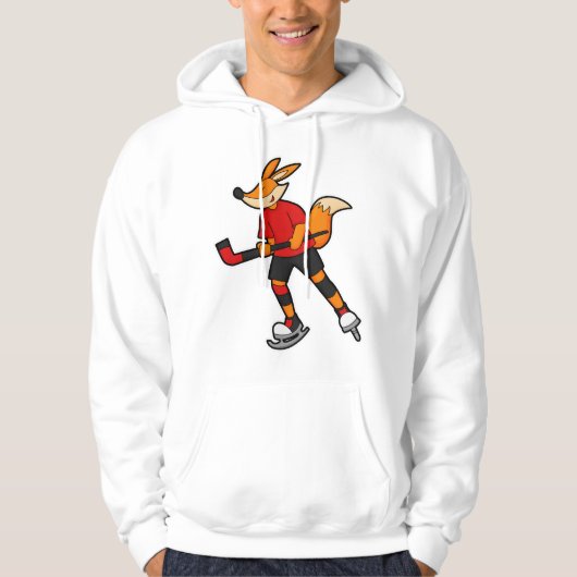 Fox op ijshockey met ijshockeystick hoodie (Voorkant)