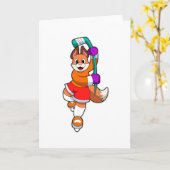 Fox op ijshockey met ijshockeystick kaart (Gele Bloem)