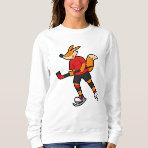 Fox op ijshockey met ijshockeystick trui