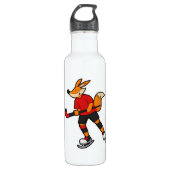 Fox op ijshockey met ijshockeystick waterfles  (Voorkant)