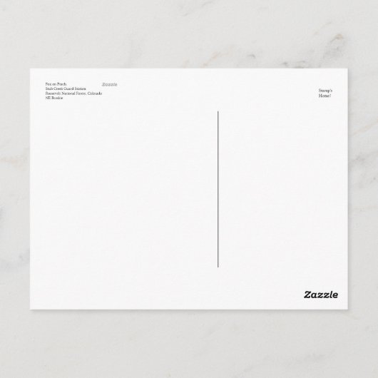 Fox op Porch Briefkaart (Achterkant)