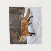 Fox op sneeuw wandkleed (Voorkant)