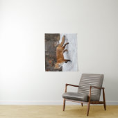 Fox op sneeuw wandkleed (In situ)