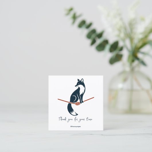 Fox op touw, shibari visitekaartje (Staand voorkant)