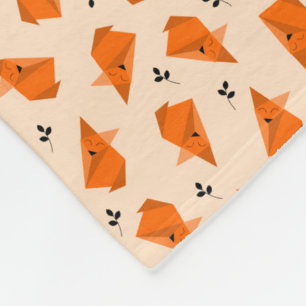 Fox Origami Fleece Deken