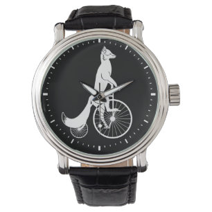 Fox over  Penny Farthing Bike Horloge