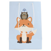 Fox Owl en Bird Blue Medium Cadeauzakje (Achterkant)