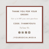 Fox Owl Squirrel & Rabbit Thanksgiving Dank u wel Vierkante Visitekaartje (Achterkant)