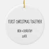 Fox paar cadeautjes eerste kerstmis met maat keramisch ornament (Achterkant)