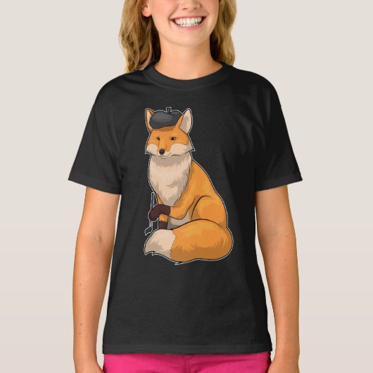 Fox Painter Penseel Schilderen T-shirt (Voorkant)