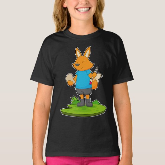 Fox Painting Penseel T-shirt (Voorkant)