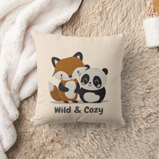 Fox & Panda Leuke Dierenvrienden Decor Kinder Kame Kussen (Deken)