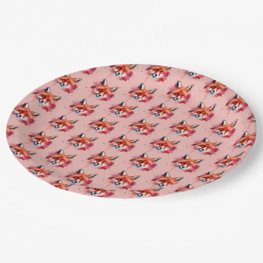 Fox Paper Plates Papieren Bordje (Gekanteld)