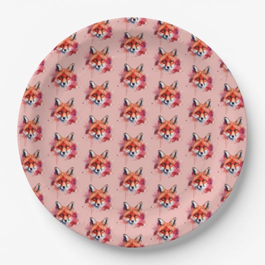 Fox Paper Plates Papieren Bordje (Voorkant)