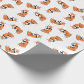 Fox-papier met houtbadge cadeaupapier (Hoek)