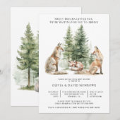 Fox Parents en het Baby Fox Baby shower Kaart (Voorkant / Achterkant)