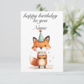 Fox Party verjaardagskaart Kaart (Staand voorkant)