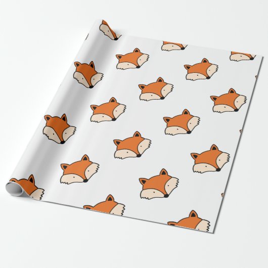 Fox patroon cadeaupapier (Uitgerold)