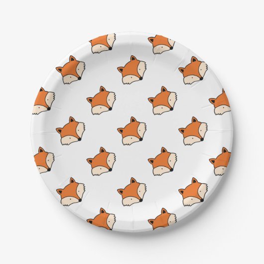 Fox patroon papieren bordje (Voorkant)