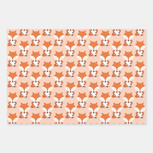 Fox Pattern Animal Inpakpapier Vel (Voorkant 2)