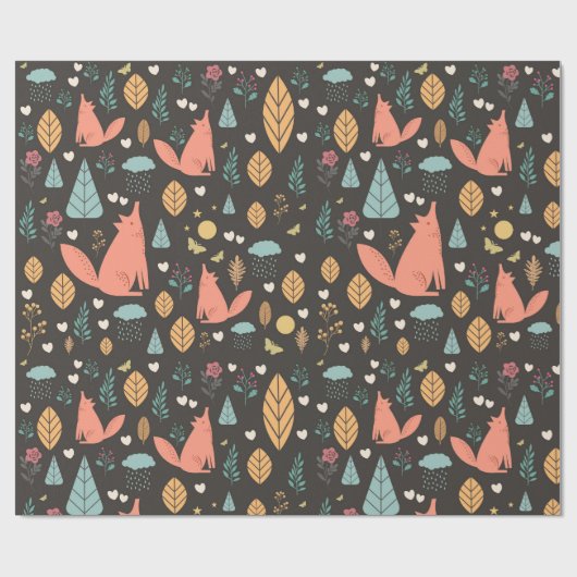 Fox Pattern Cadeaupapier (Vlak)