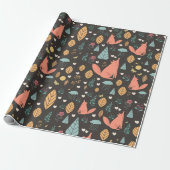 Fox Pattern Cadeaupapier (Uitgerold)