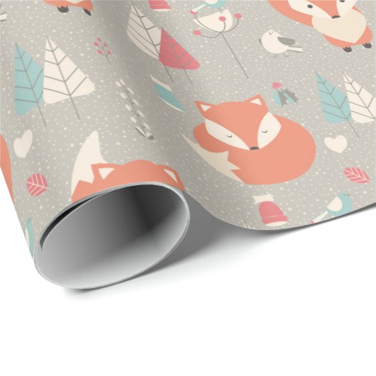 Fox Pattern Cadeaupapier (Rol Hoek)
