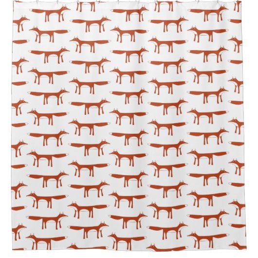 Fox Pattern Douchegordijn (Voorkant)