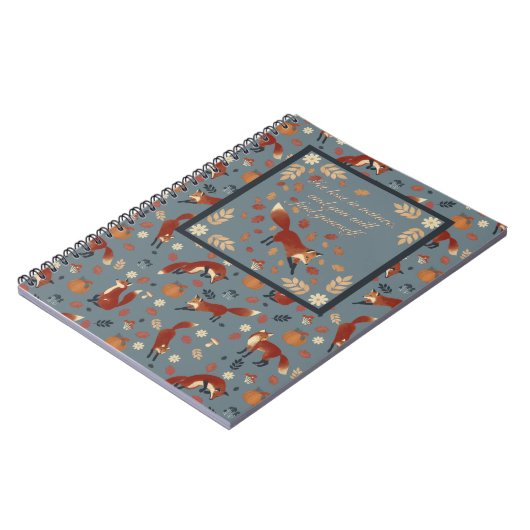 Fox Pattern Notitieboek in zachte herfstkleuren (Linkerzijde)